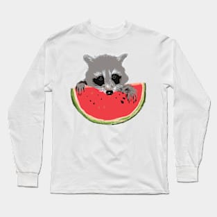 Raccoon Eat Healthy Long Sleeve T-Shirt